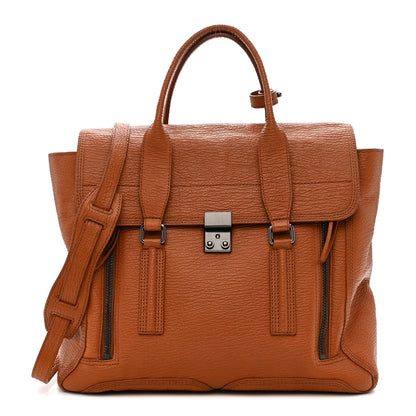 3.1 Phillip Lim Textured Calfskin Large Pashli Satchel Amber 1 of 11