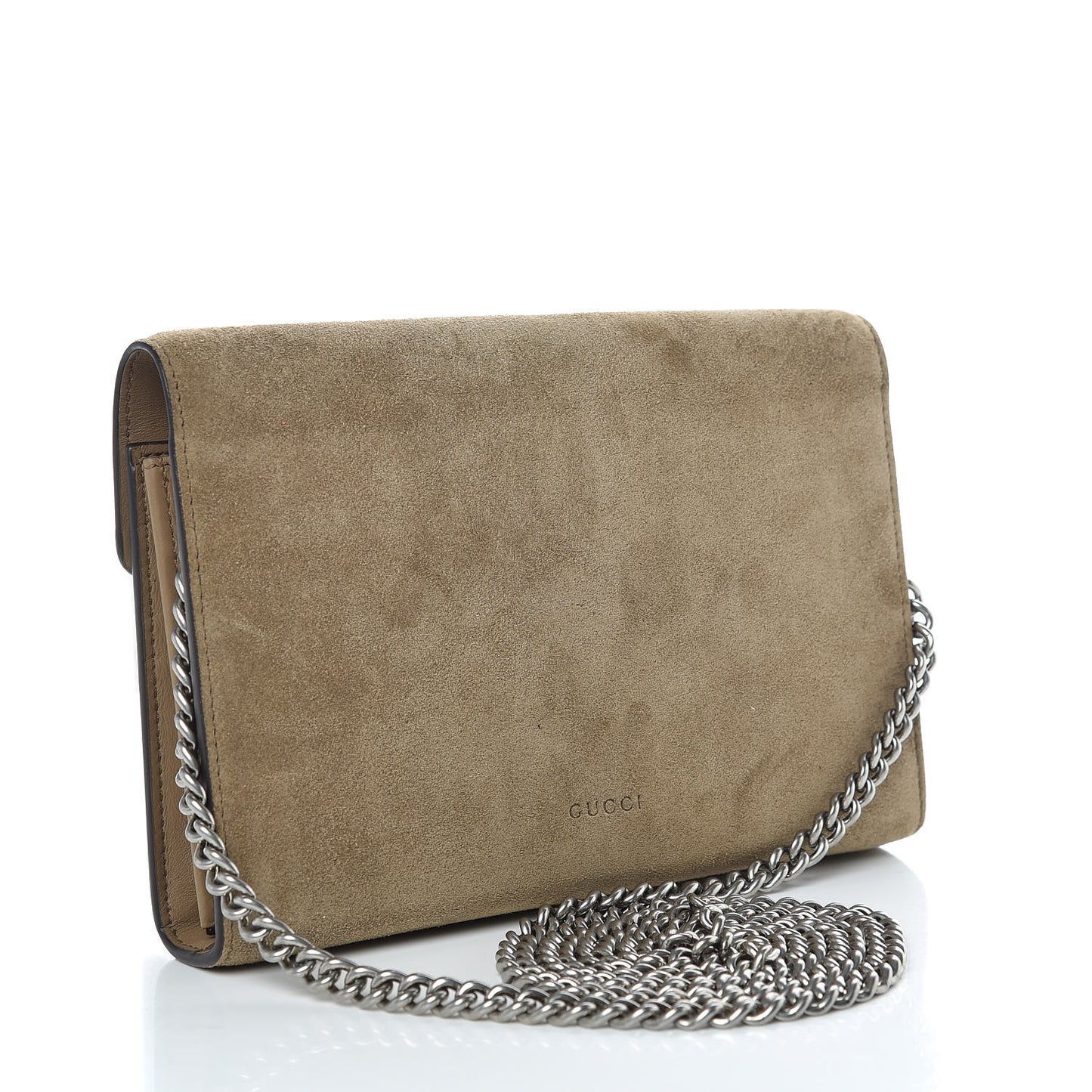 Suede Mini Dionysus Chain Wallet Beige