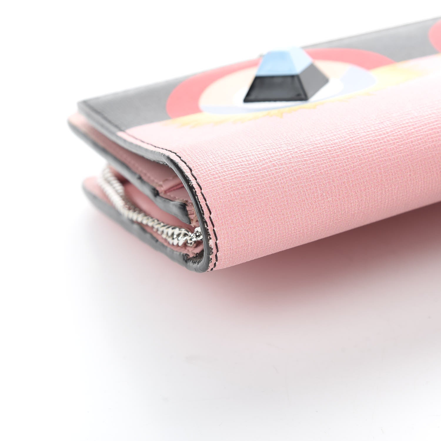 Fendi Vitello Elite Century Hypnoteyes Studded Tube Wallet On Chain Bubblegum Multicolor 13 of 14