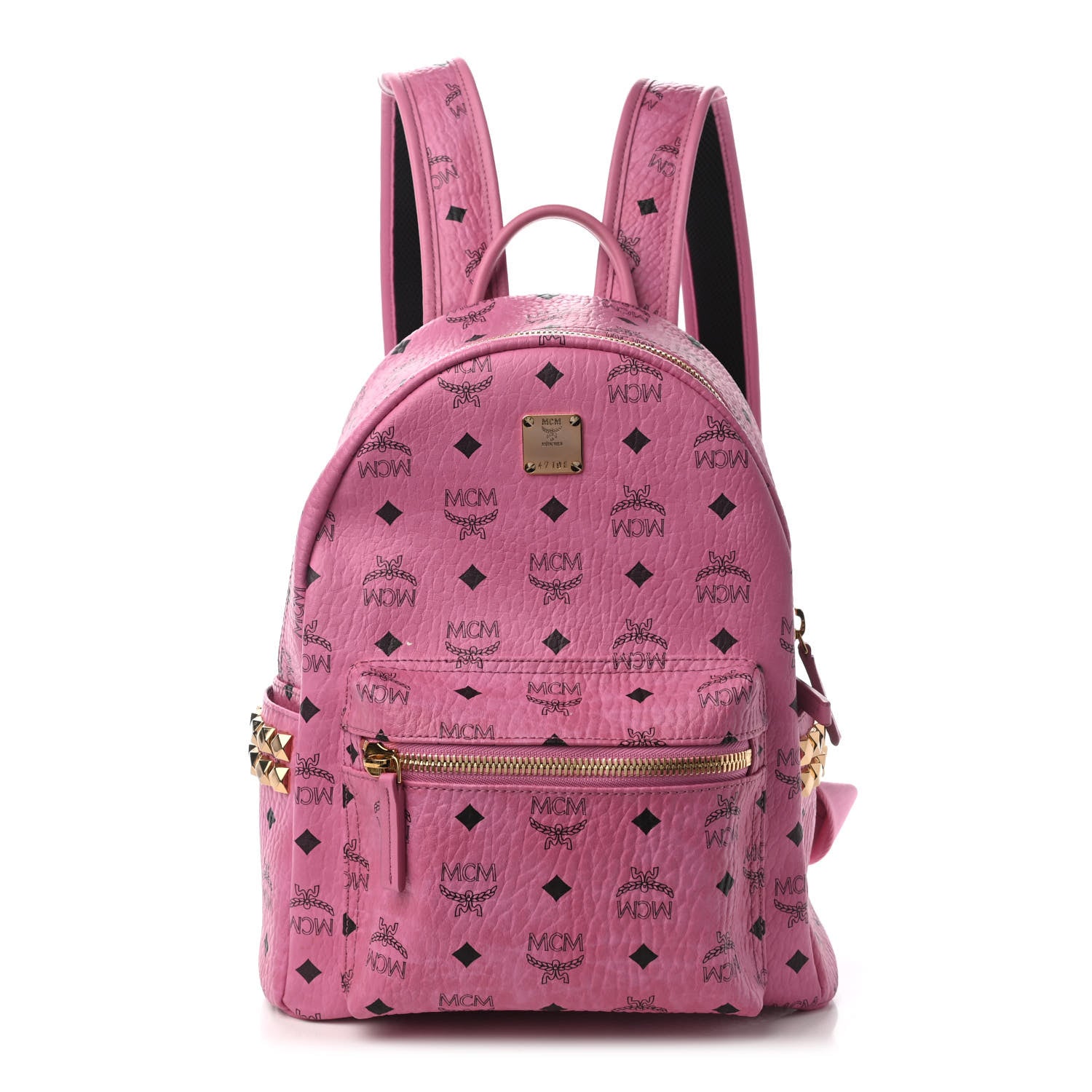 MCM Visetos Small Side Stud Stark Backpack Pink 1 of 8