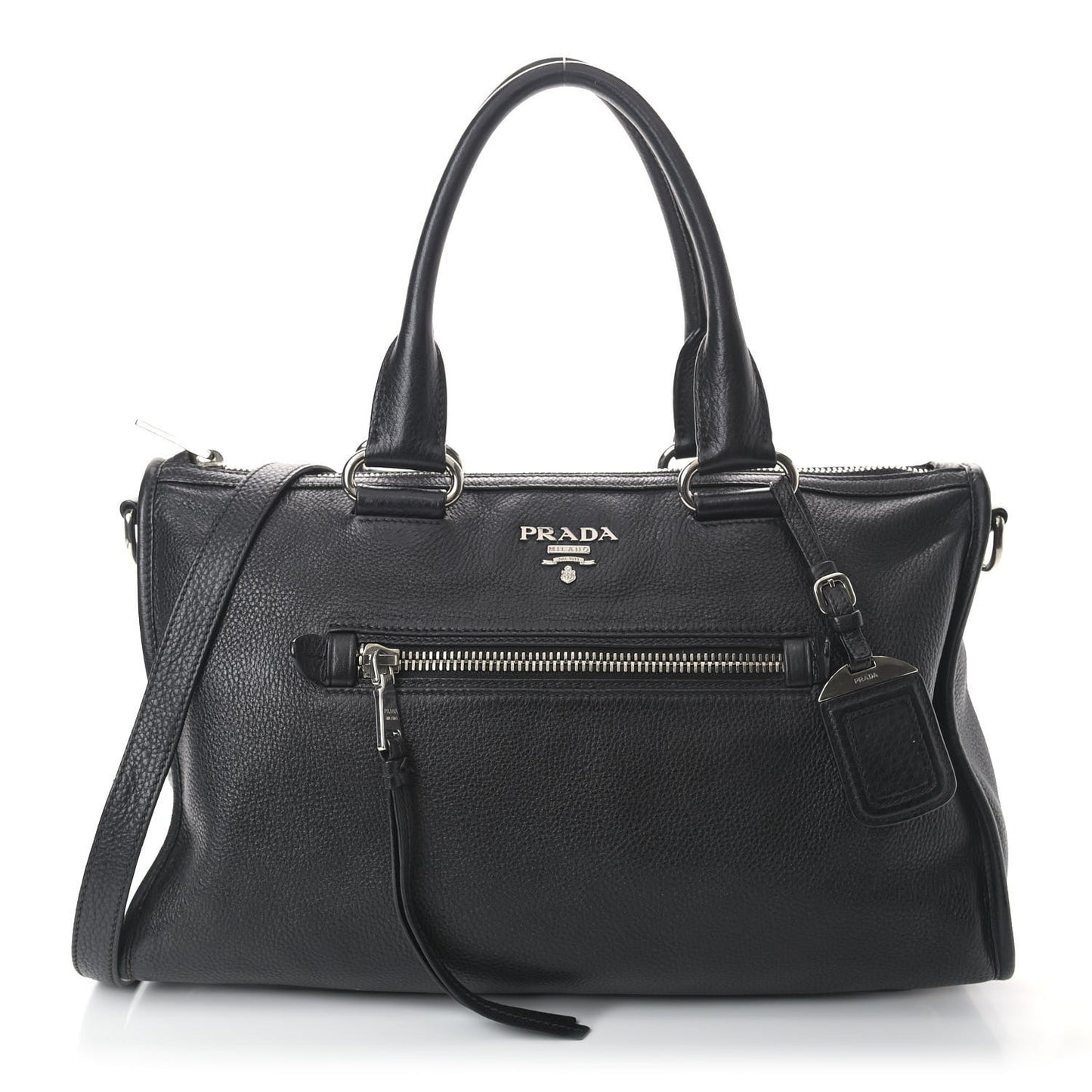 Vitello Daino Shopping Satchel Black