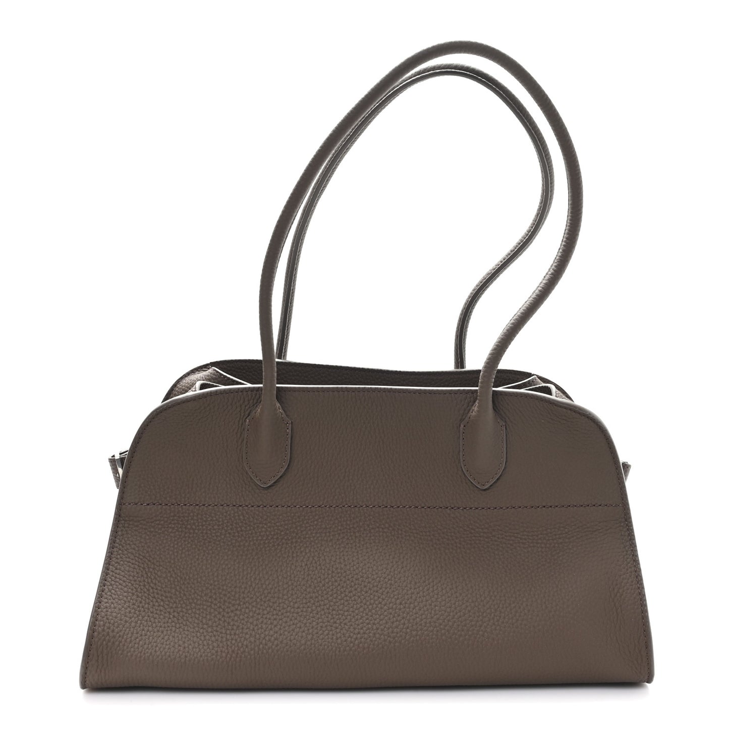 Matte Grained Calfskin Margaux Shoulder 12 Dark Olive