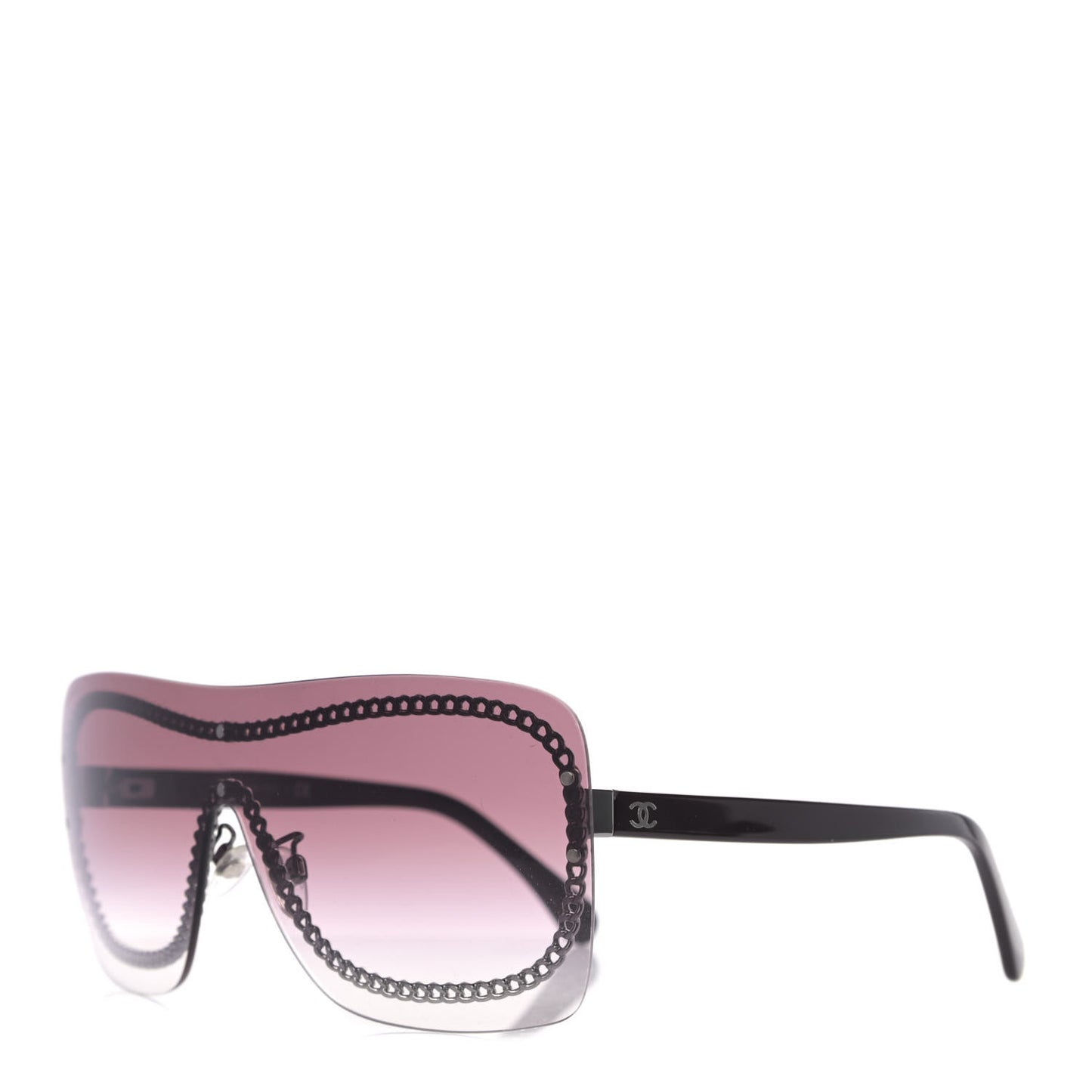 Rimless Shield Sunglasses 4243 Gradient Pink Black