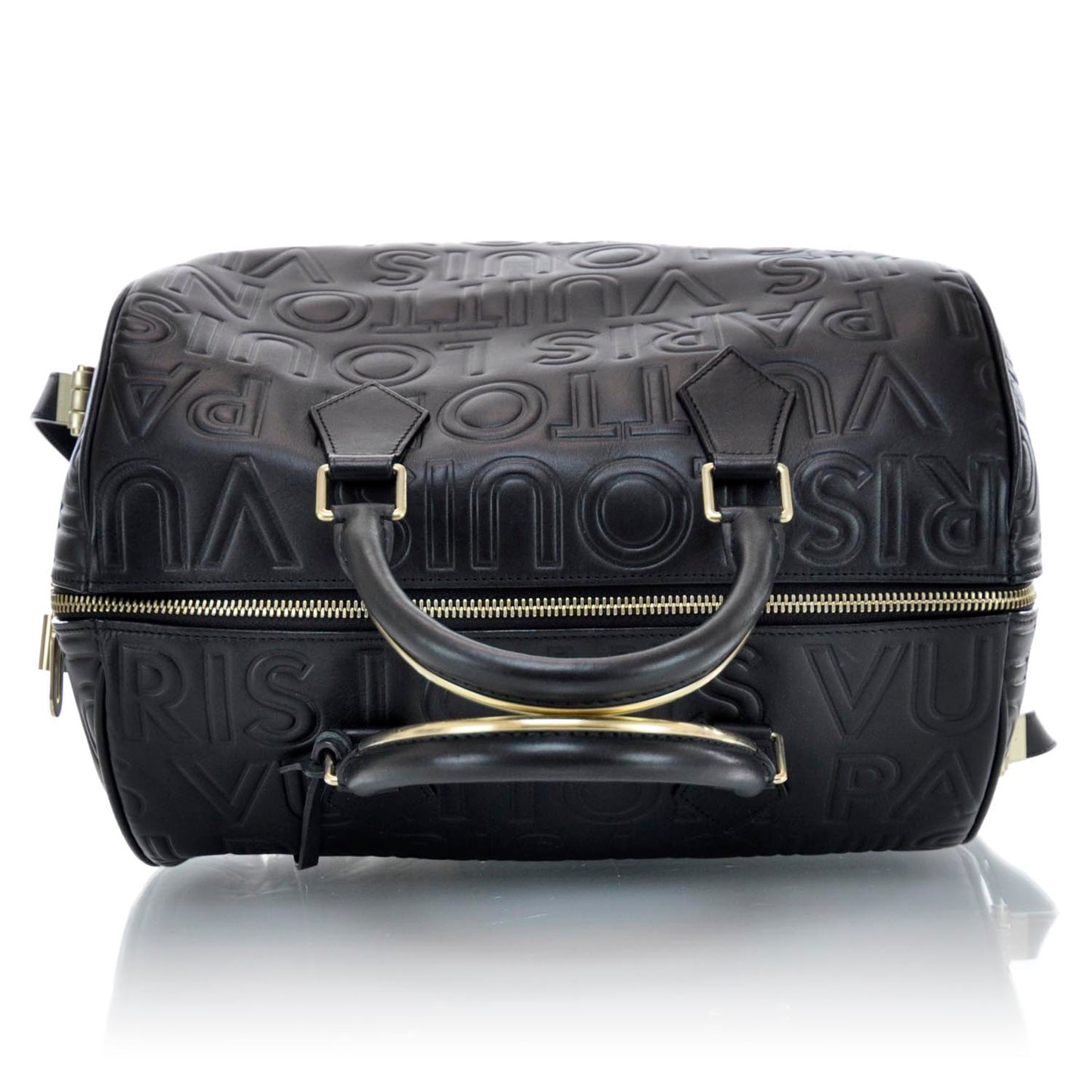 Calfskin Embossed Speedy Cube 30 Black