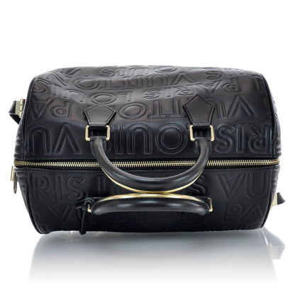 Louis Vuitton Calfskin Embossed Speedy Cube 30 Black 4 of 13