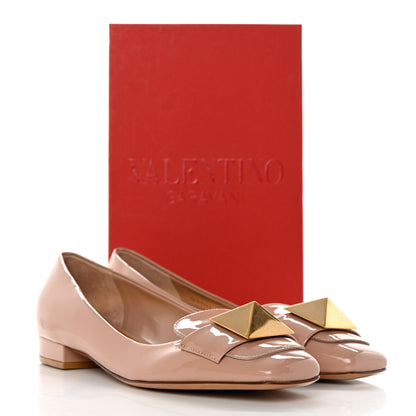 Valentino Garavani Patent One Stud Ballerina 20mm Flats 41 Rose Cannelle 9 of 9