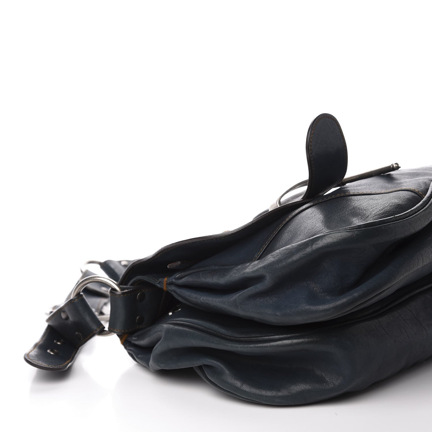 Christian Dior Calfskin Medium Gaucho Double Saddle Bag Dark Blue 8 of 14
