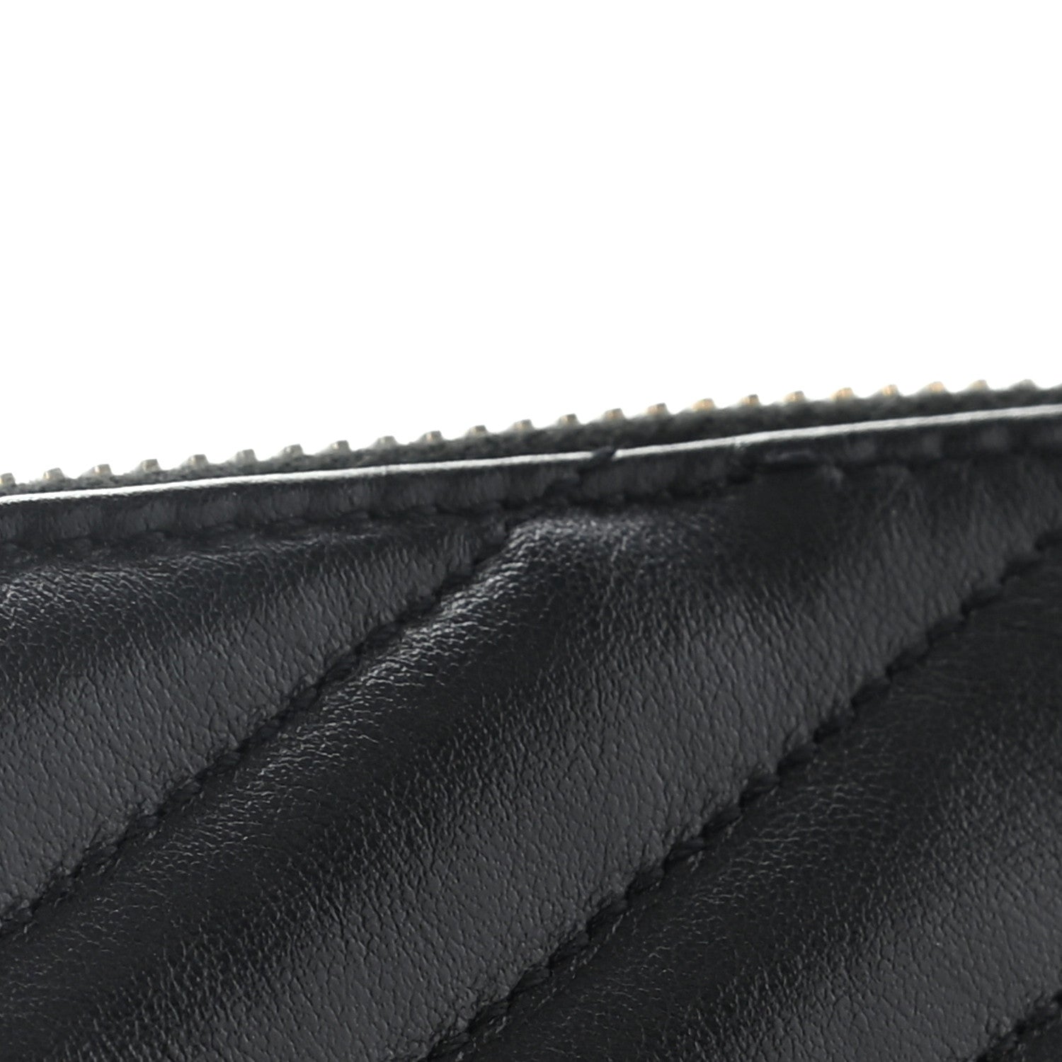 Saint Laurent Calfskin Matelasse Chevron Monogram A5 Wristlet Black 7 of 7