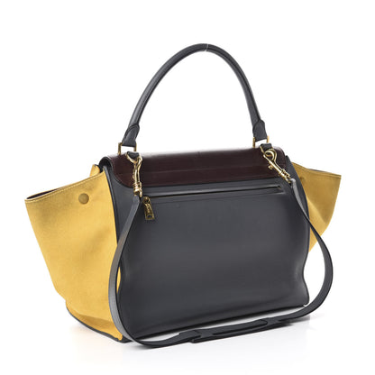 Celine Smooth Calfskin Suede Medium Tri-Color Trapeze Yellow 4 of 10