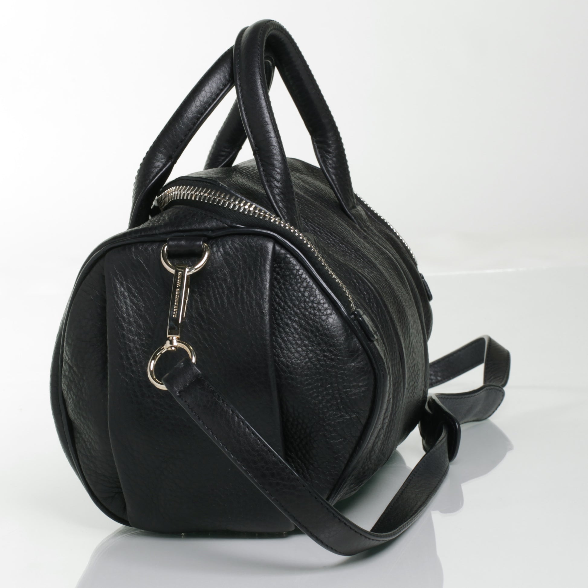 Alexander Wang Pebbled Leather Rockie Black w Pale Gold Hardware 3 of 7