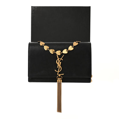 Saint Laurent Smooth Calfskin Classic Monogram Kate Heart Tassel Heart Chain Wallet Black 15 of 15