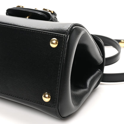 Gucci Glazed Textured Calfskin Mini Horsebit 1955 Top Handle Flap Bag Black 10 of 10