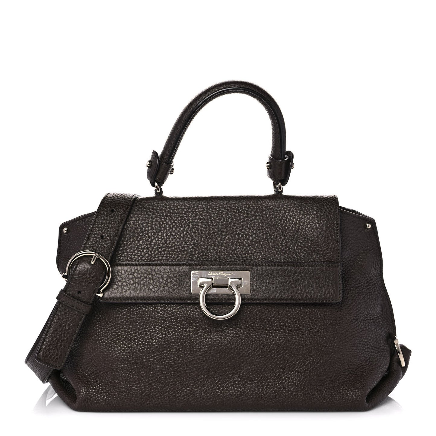 Calfskin Sofia Shoulder Bag Brown