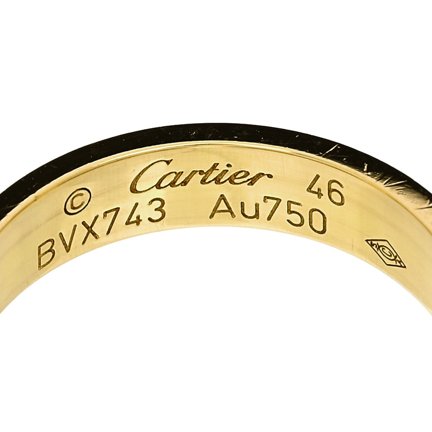 Cartier 18K Yellow Gold 3.5mm LOVE Wedding Band Ring 46 3.75 4 of 4