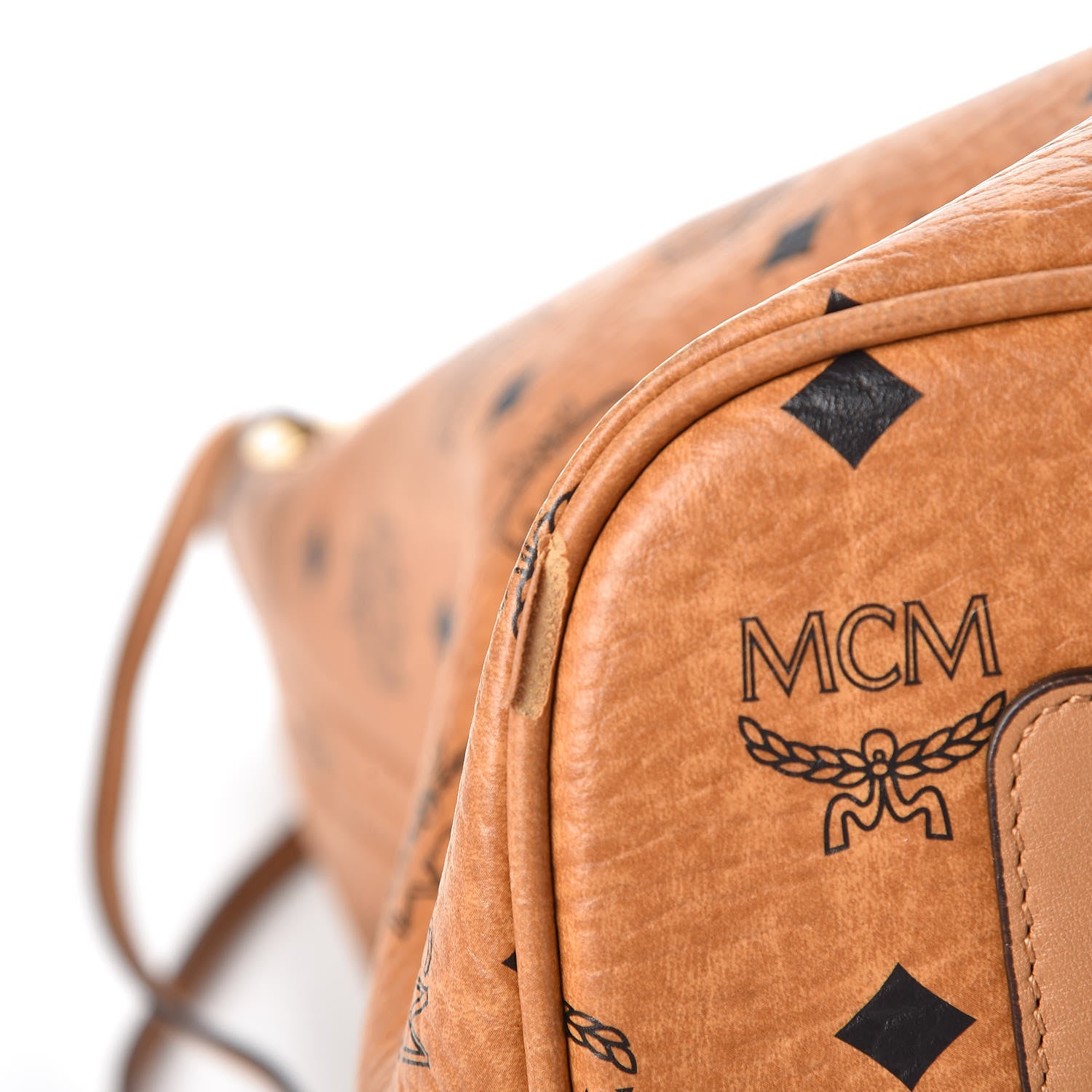 MCM Visetos Large Liz Reversible Shopper Tote Cognac 13 of 13