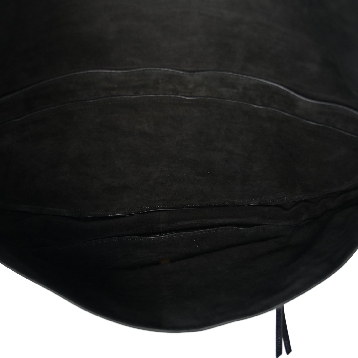 Celine Shiny Lambskin Soft Triomphe Half Moon Bag Black 5 of 9