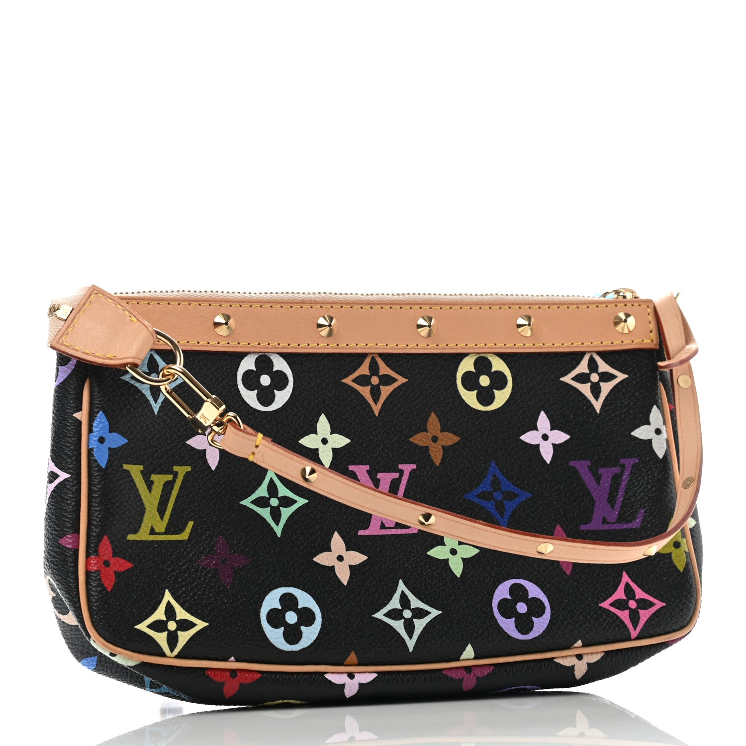 Louis Vuitton Monogram Multicolor Pochette Accessories Black 3 of 8