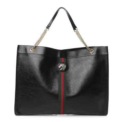 Gucci Calfskin Large Rajah Chain Tote Black 3 of 13