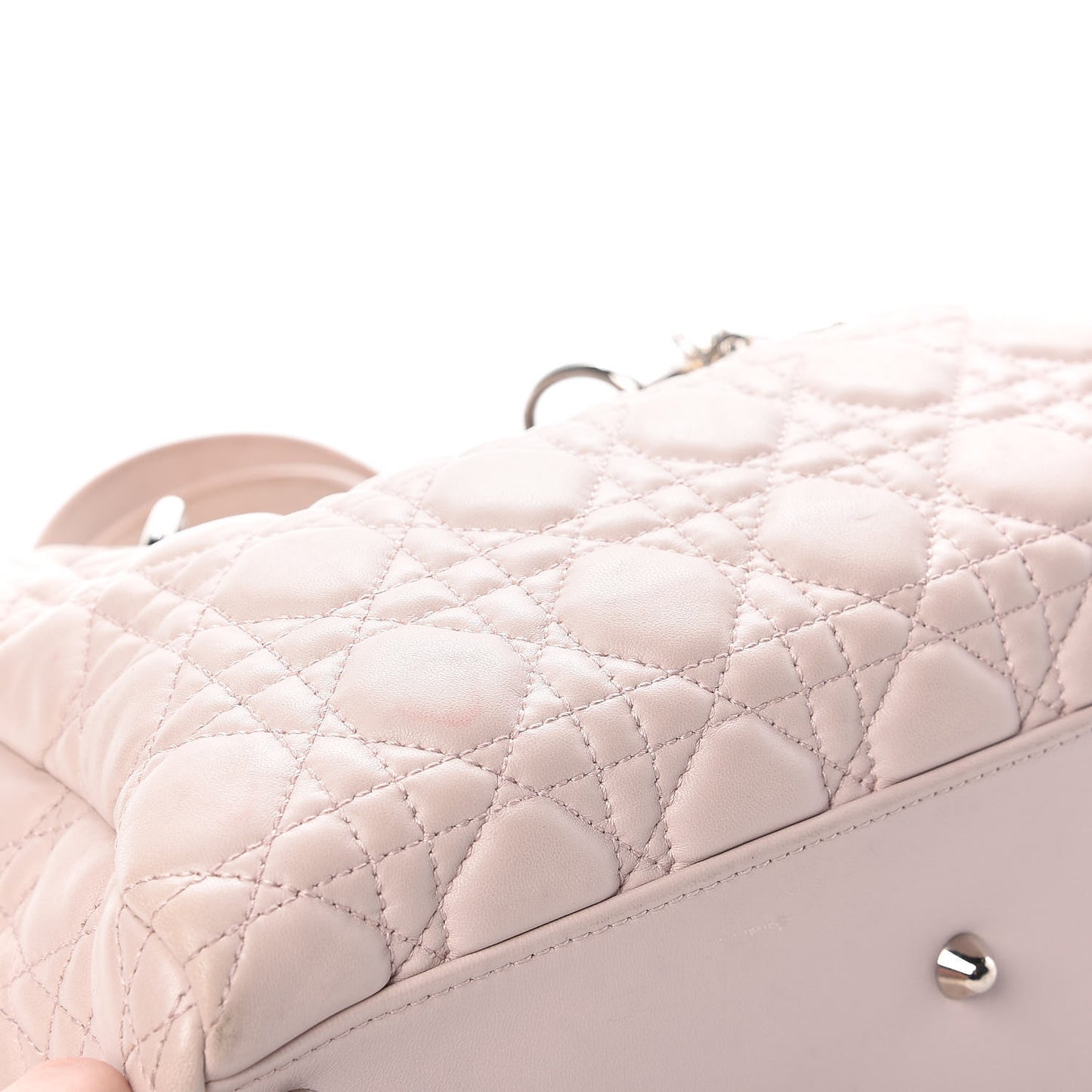 Lambskin Cannage Small Dior Soft Shopping Tote Light Pink