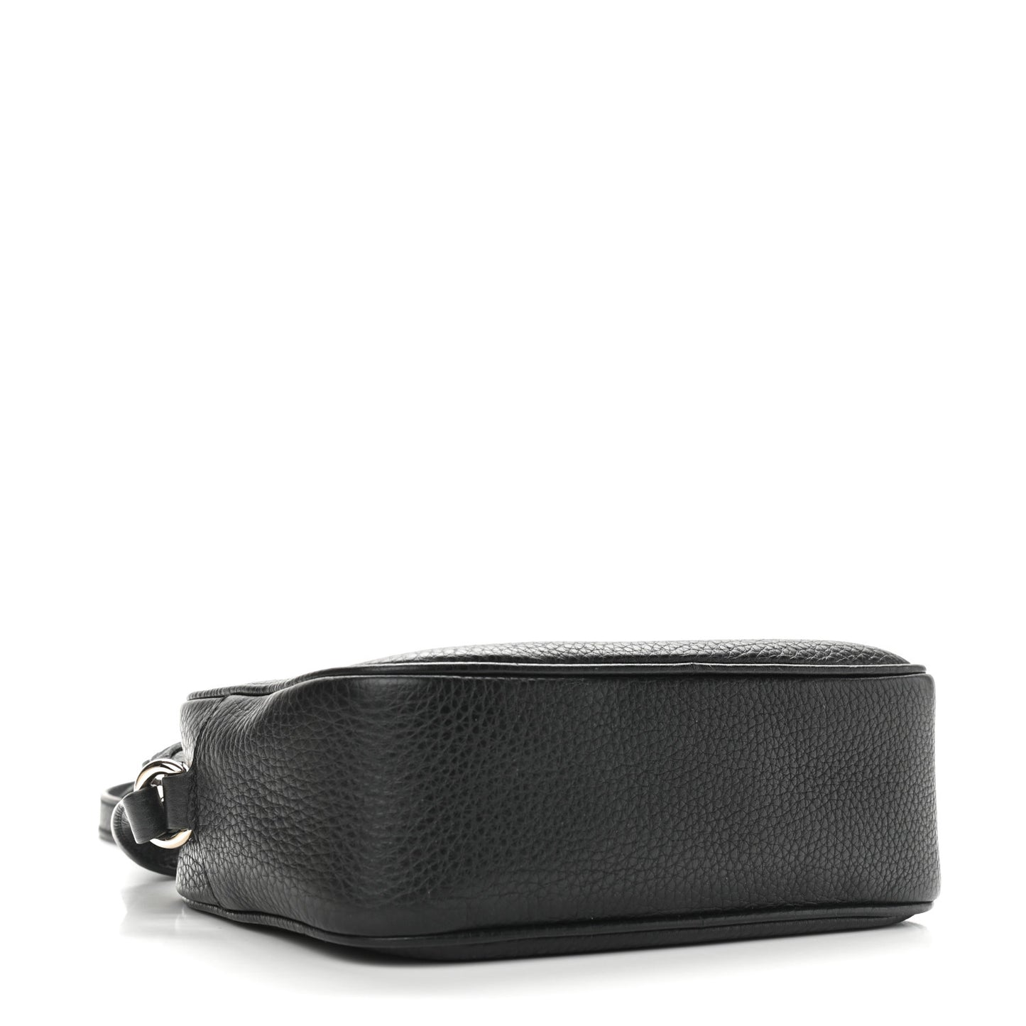 Pebbled Calfskin Small Soho Disco Bag Black