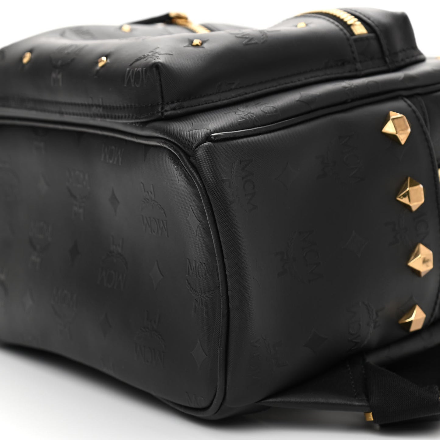 Coated Canvas Medium Studded Backpack Black