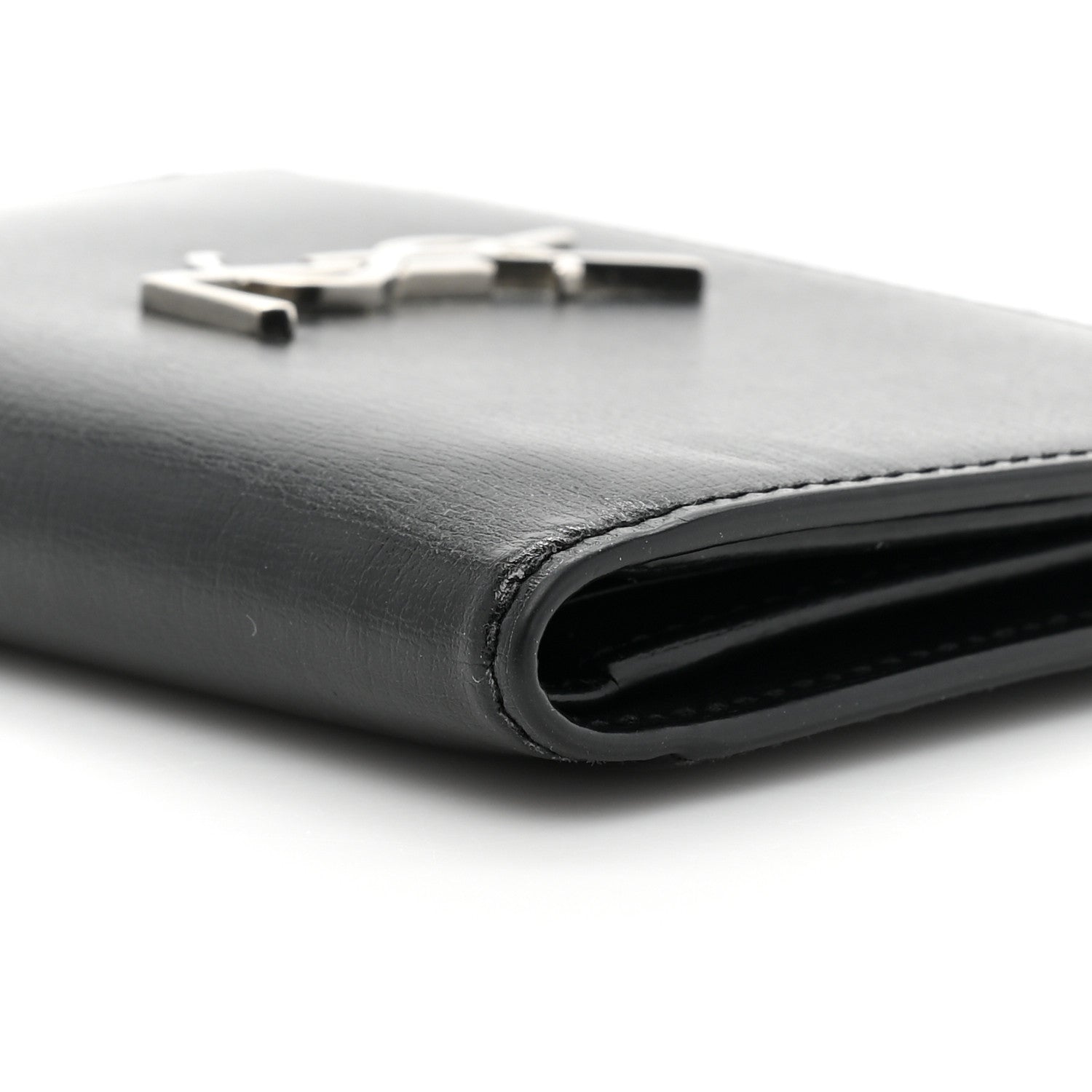 Saint Laurent Calfskin Monogram Bi Fold Zipped Wallet Black 10 of 12