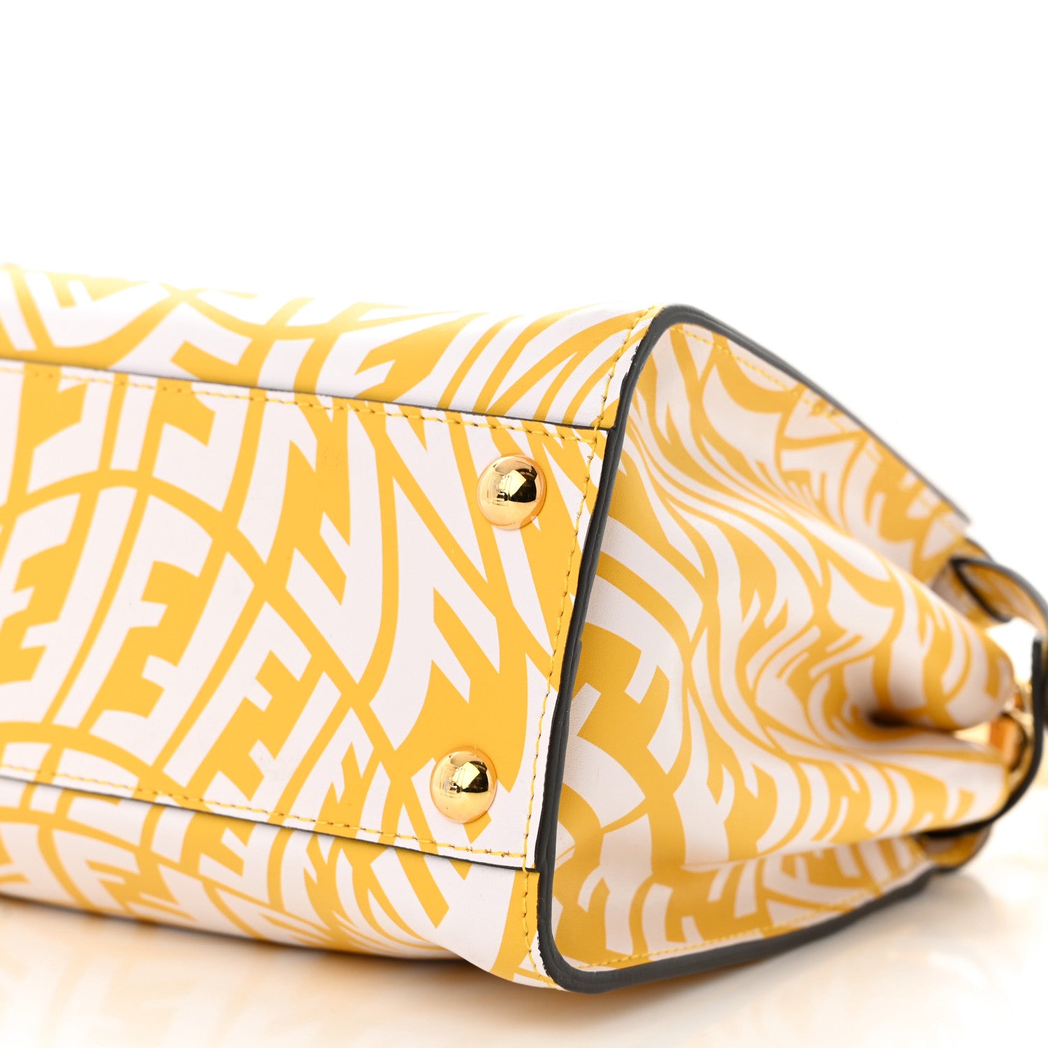 Fendi X SARAH COLEMAN Vitello Liberty Shiny Nappa Plexiglass FF Vertigo Mini Peekaboo Iconic Satchel Mimosa White 10 of 11