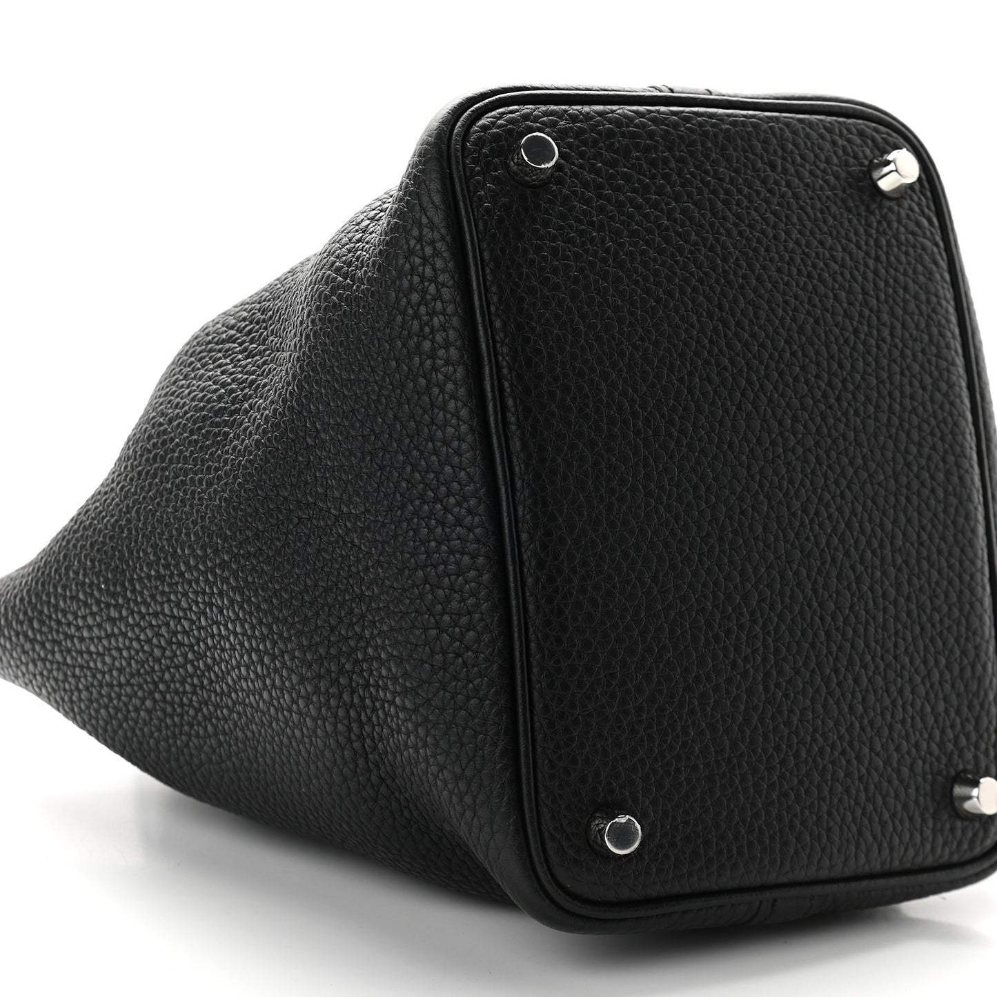 Taurillon Clemence Matte Alligator Picotin Lock Touch 18 PM Black