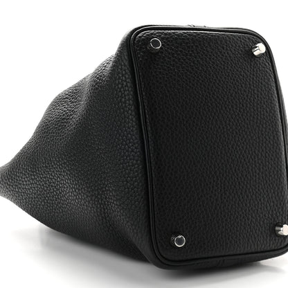 Hermes Taurillon Clemence Matte Alligator Picotin Lock Touch 18 PM Black 7 of 8