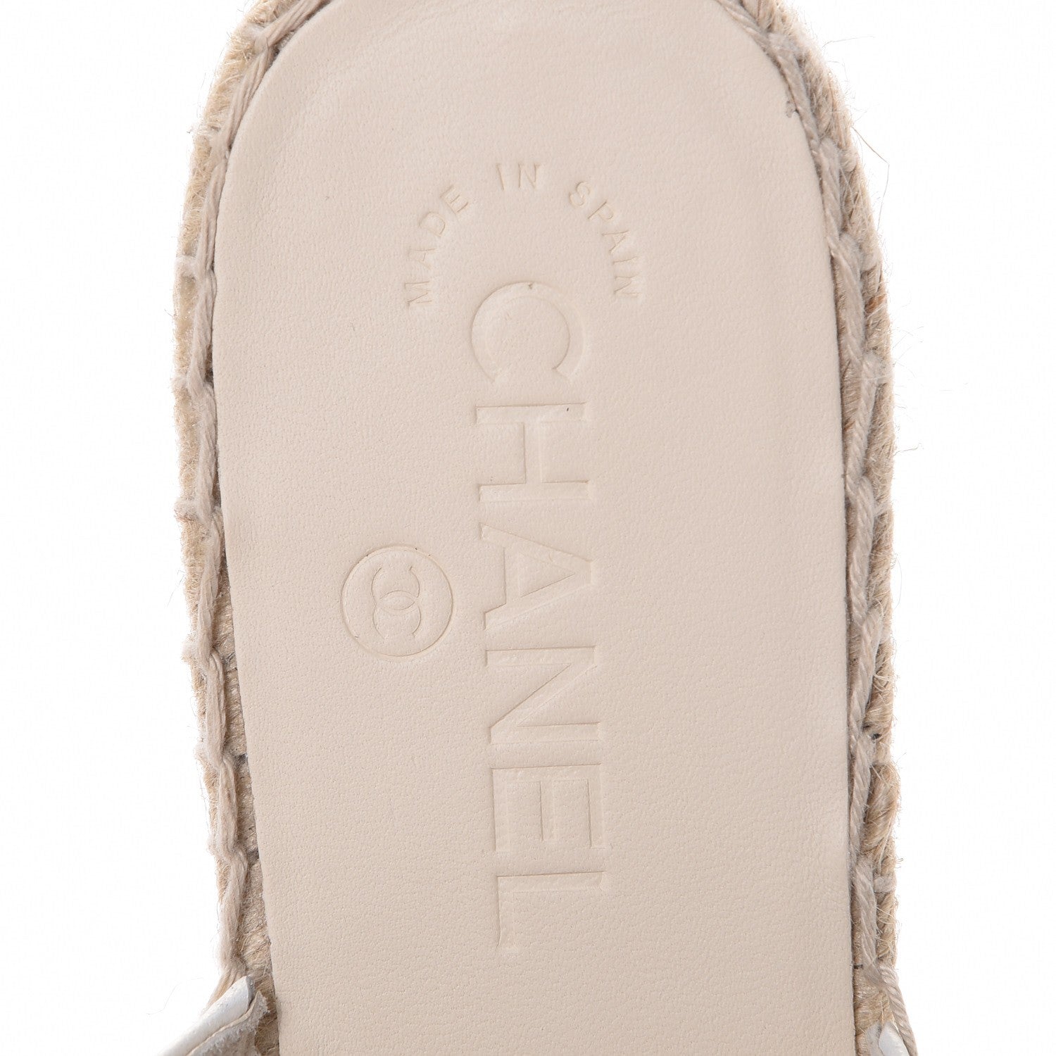 Chanel Iridescent Goatskin CC Espadrille Mules 37 Ivory Black 8 of 10