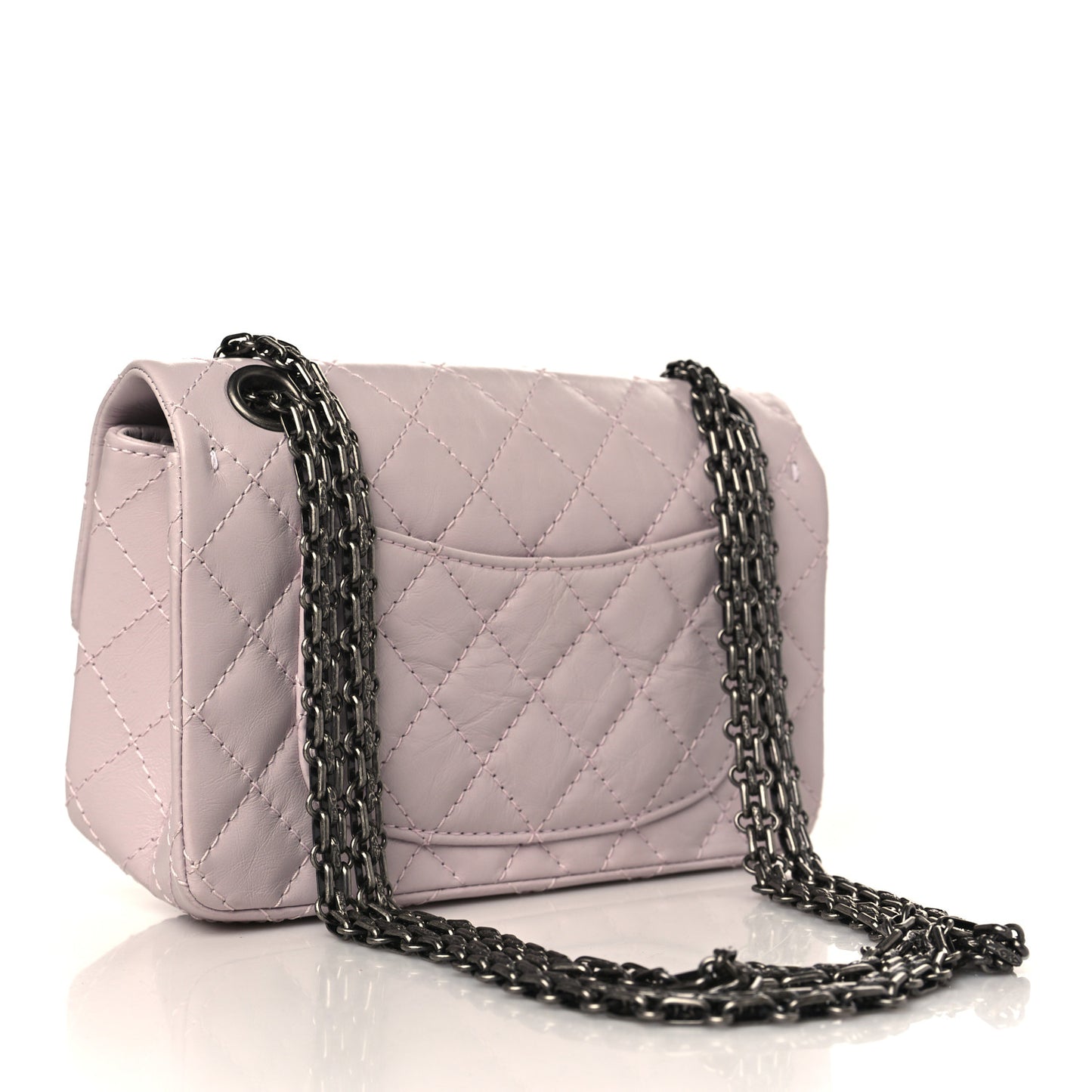 Aged Calfskin Quilted 2.55 Reissue Mini Flap Pink