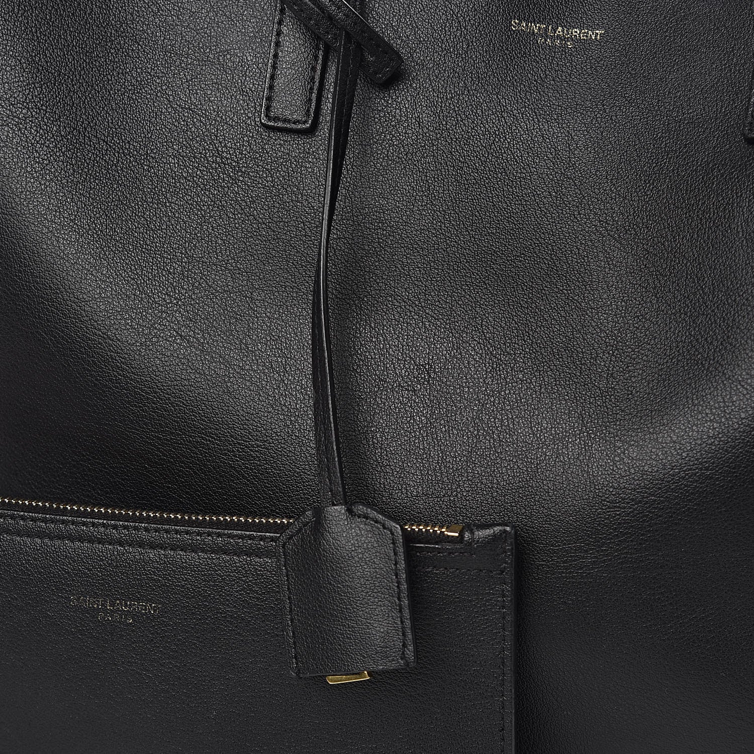 Saint Laurent Calfskin Large Shopping Tote Black 13 of 13