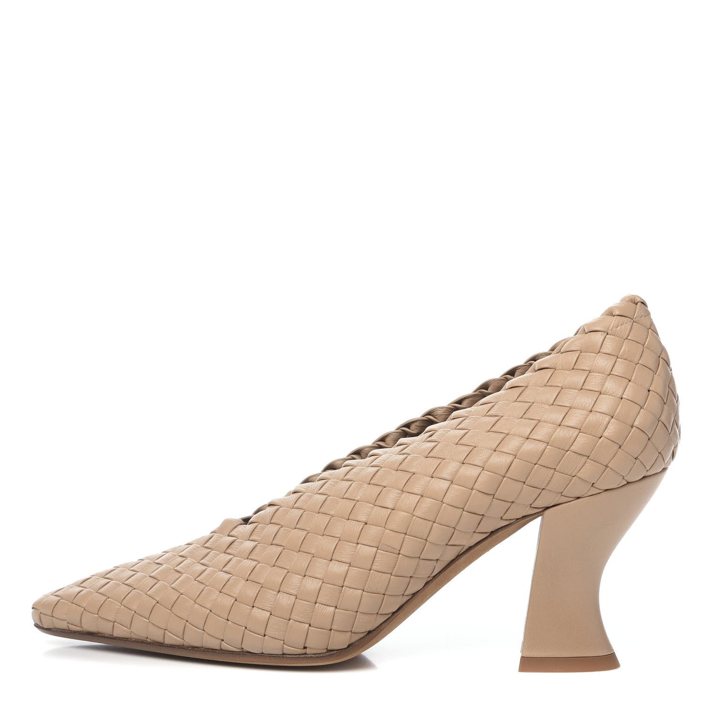 Nappa Intrecciato Almond Pumps 38 Cipria