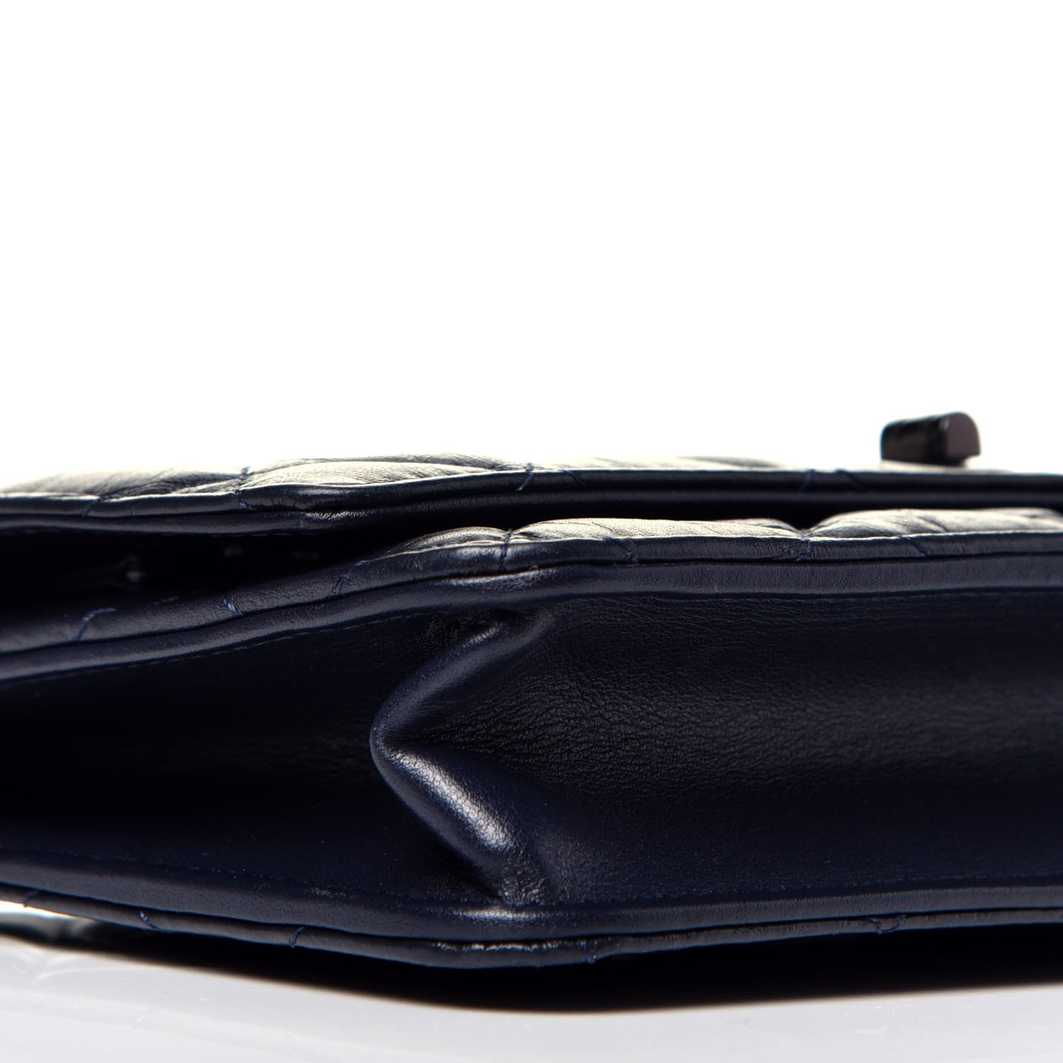 Chanel Aged Calfskin Quilted Reissue Wallet On Chain WOC Navy 8 of 9