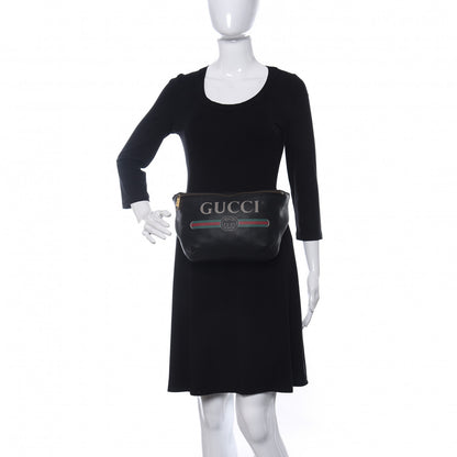 Gucci Grained Calfskin Logo Belt Bag Black 2 of 11