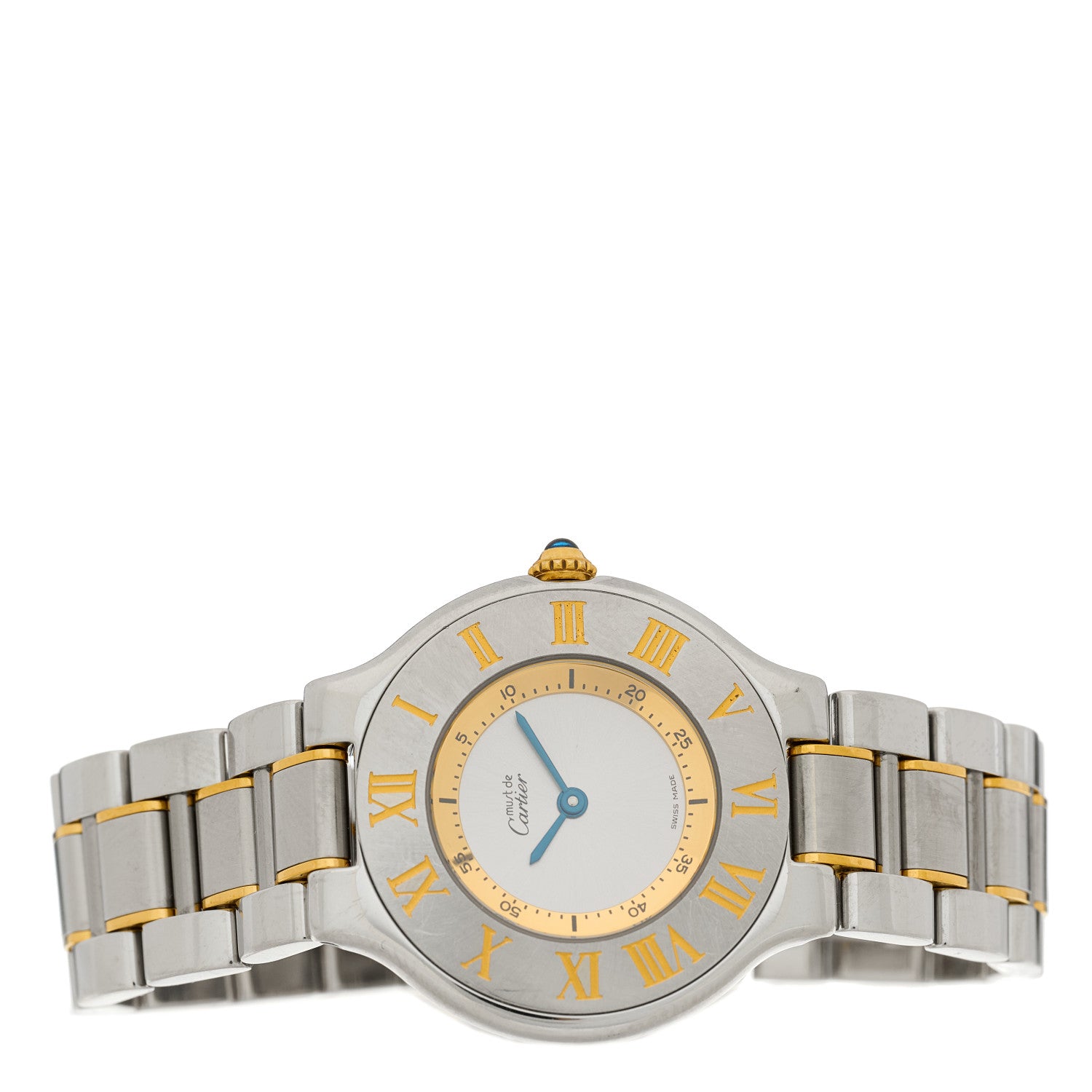 Cartier Stainless Steel 18K Yellow Gold 31mm Must De 21 Quartz Watch 2 of 4