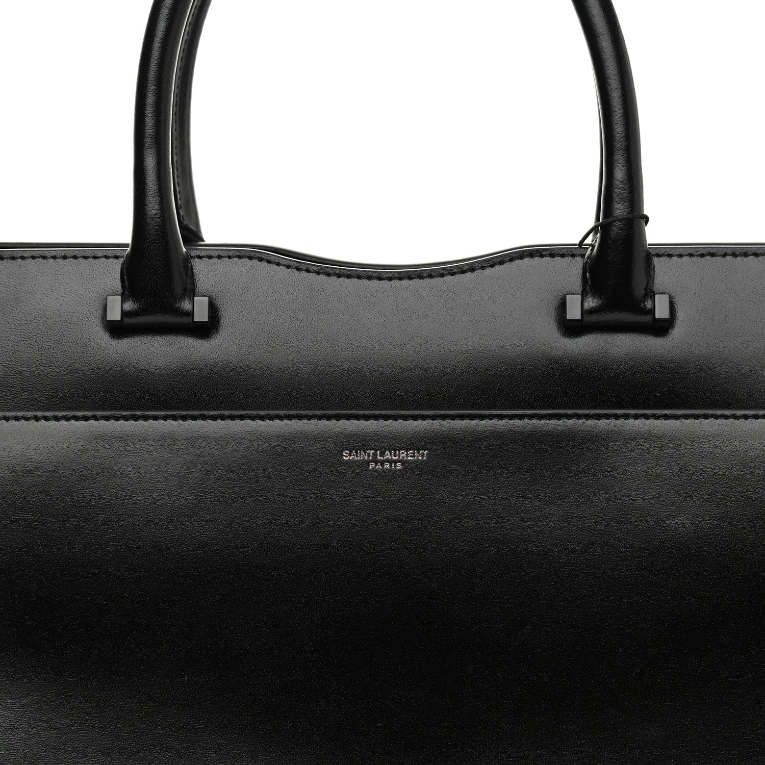 Saint Laurent Shiny Calfskin Medium Uptown Tote Black 9 of 12