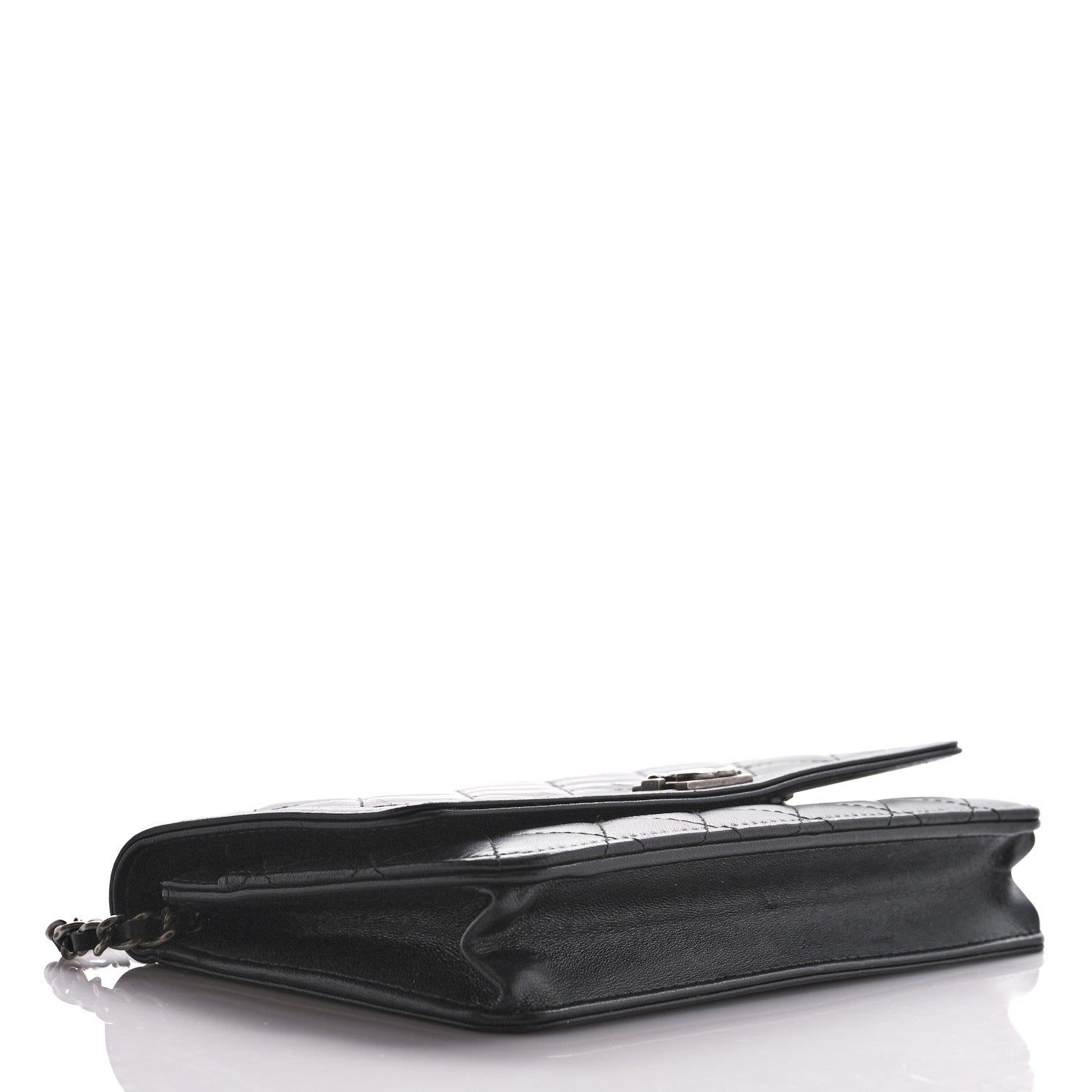 Chanel Lambskin Quilted Boy Wallet On Chain WOC Black 4 of 16