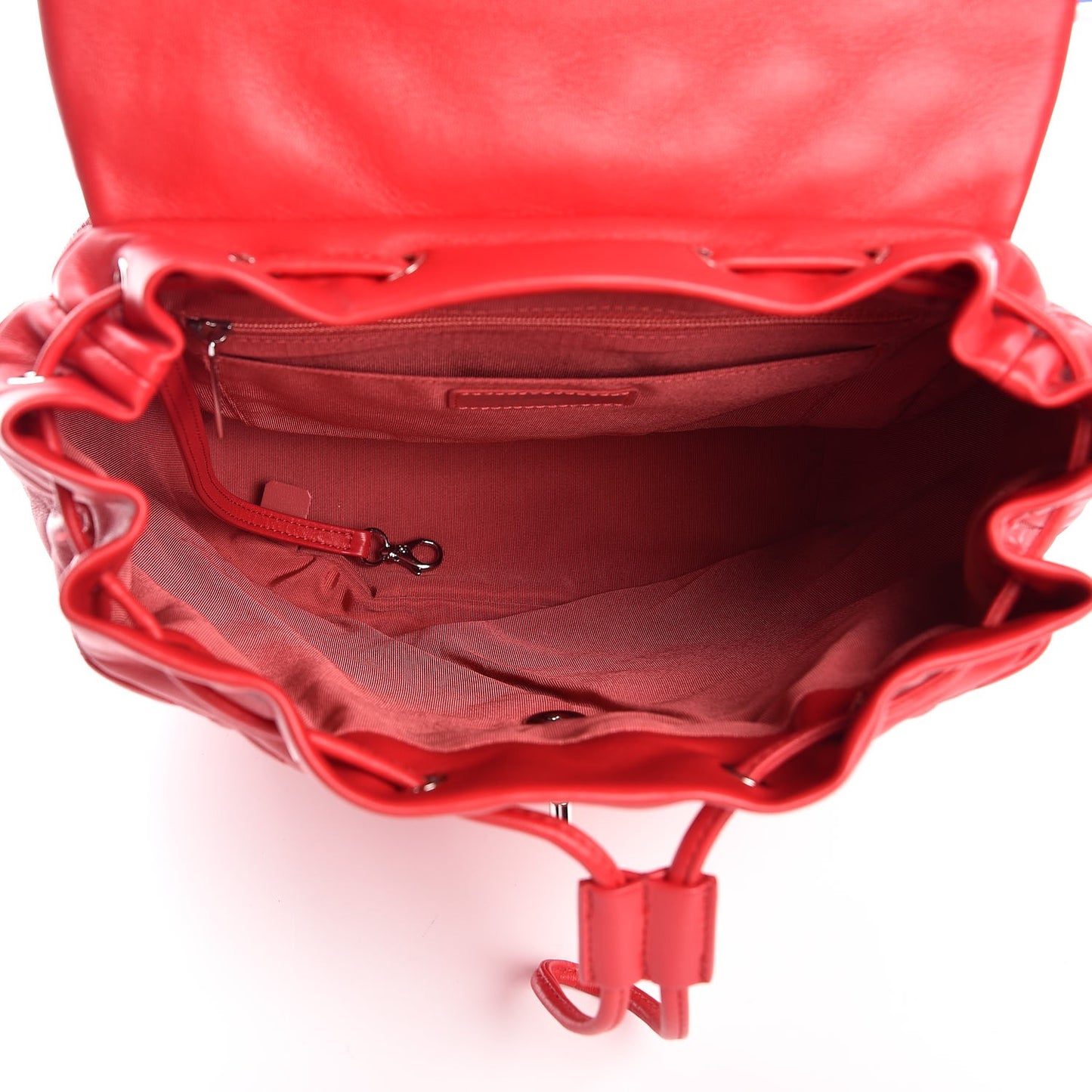 Lambskin Quilted Large Urban Spirit Backpack Red
