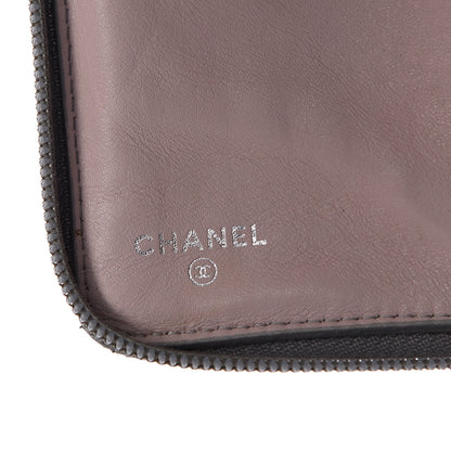 Chanel Metallic Aged Calfskin Quilted Palette Large Zip Around Organizer Wallet Silver 6 of 9