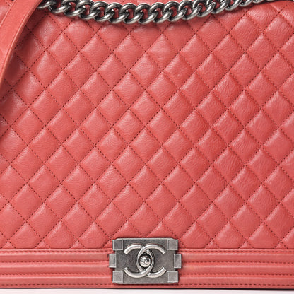 Chanel Calfskin Quilted Large Boy Flap Red 20 of 20