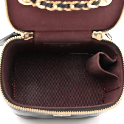 Chanel Lambskin Quilted Mini Vanity Case With Chain Black 6 of 10