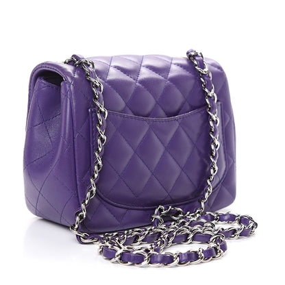 Chanel Lambskin Quilted Mini Square Flap Purple 2 of 15