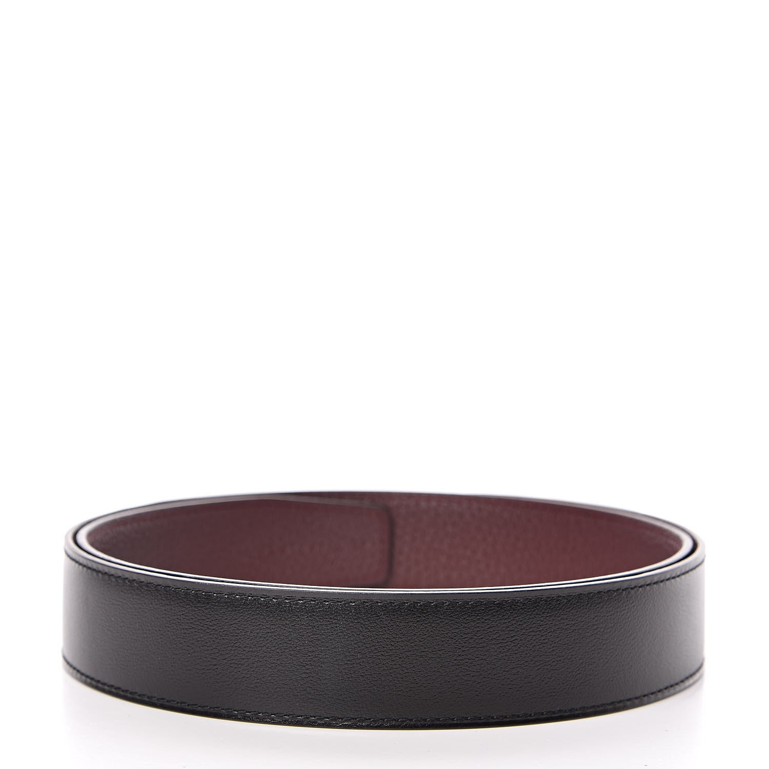 Hermes Box Togo 32mm Belt Strap 85 Black Bordeaux 2 of 5