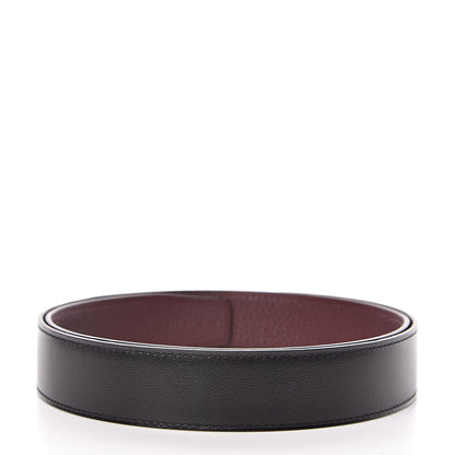 Hermes Box Togo 32mm Belt Strap 85 Black Bordeaux 2 of 5