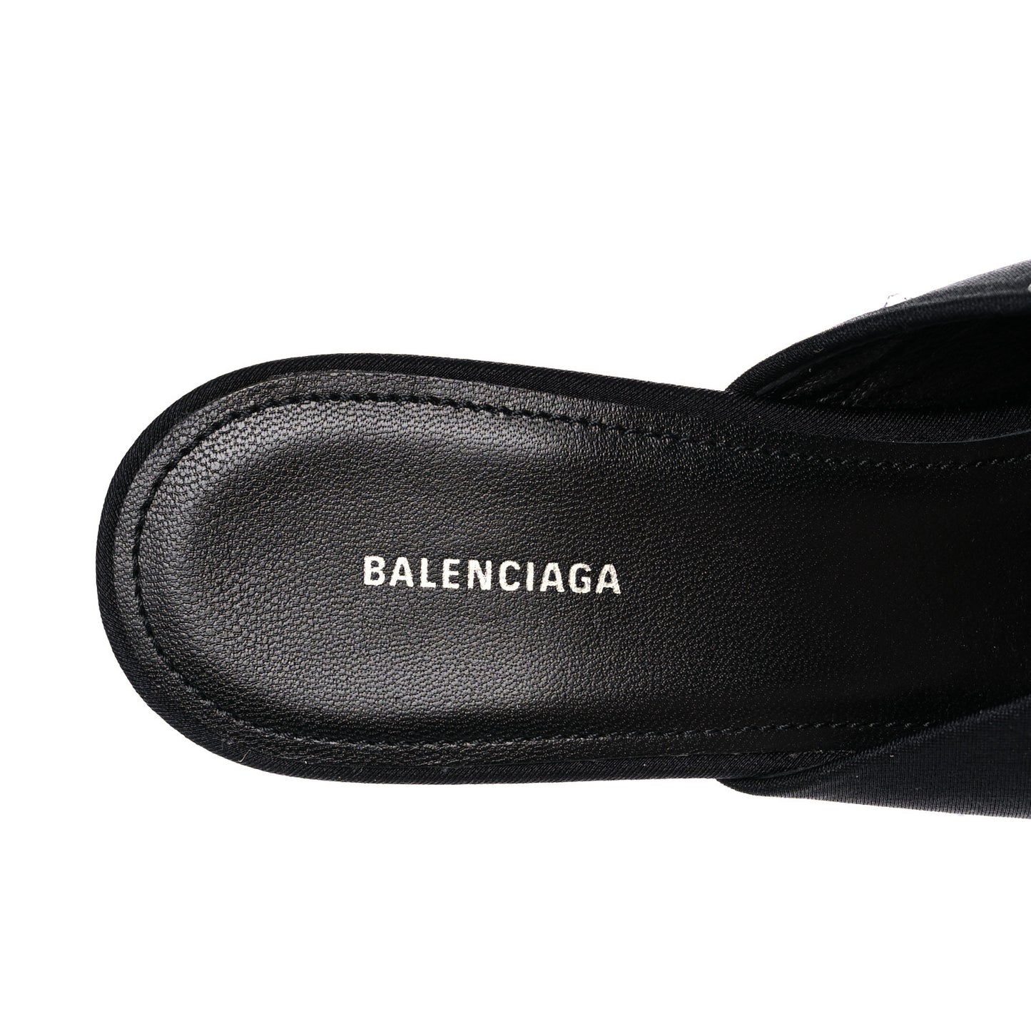Satin Crystal Embellished Knife Mules 37.5 Black