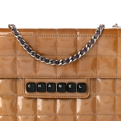 Chanel Patent Square Stitched Keyboard Flap Clutch Purple 8 of 13