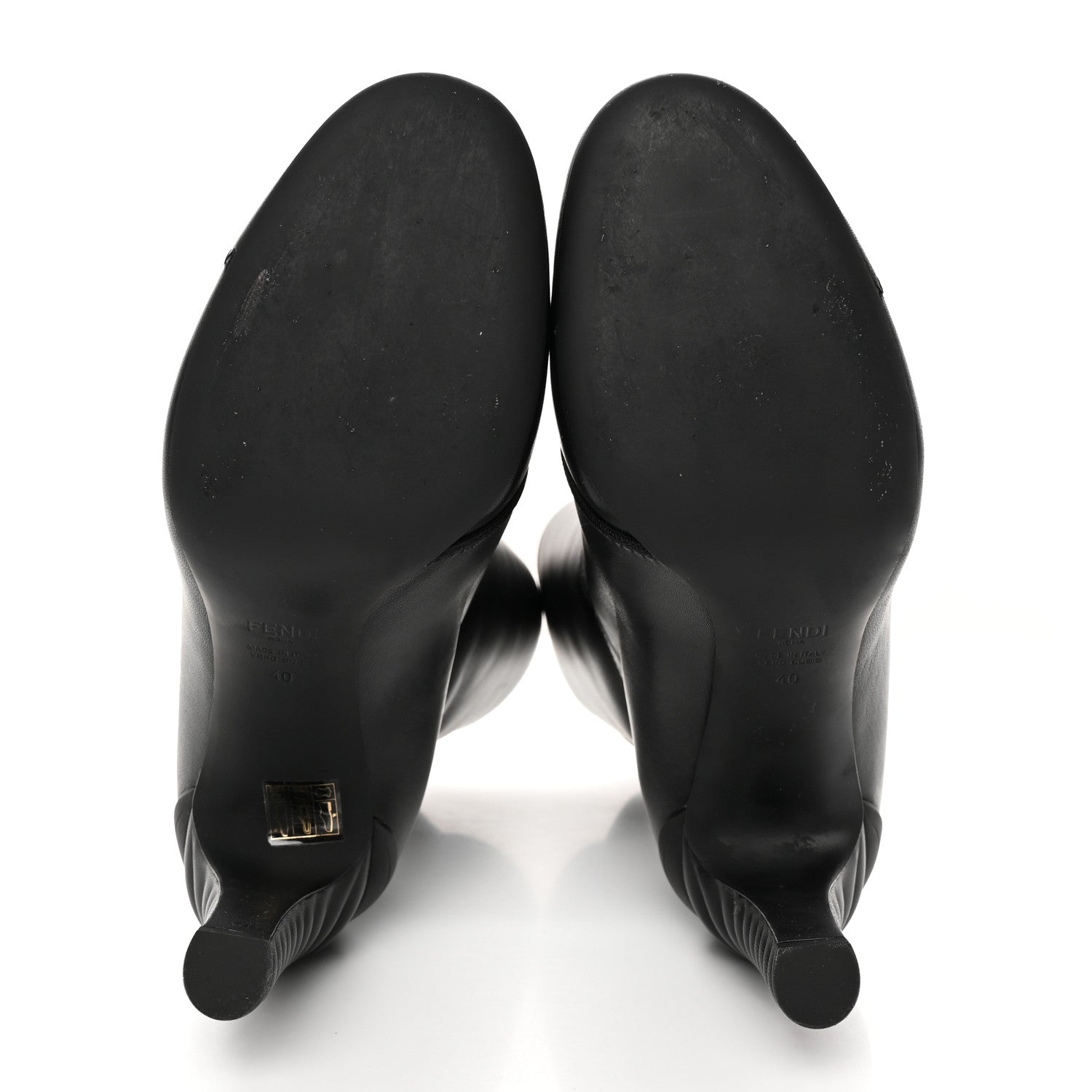 Fendi Vitello Logo Tape Promenade Ankle Boots 40 Black 6 of 13