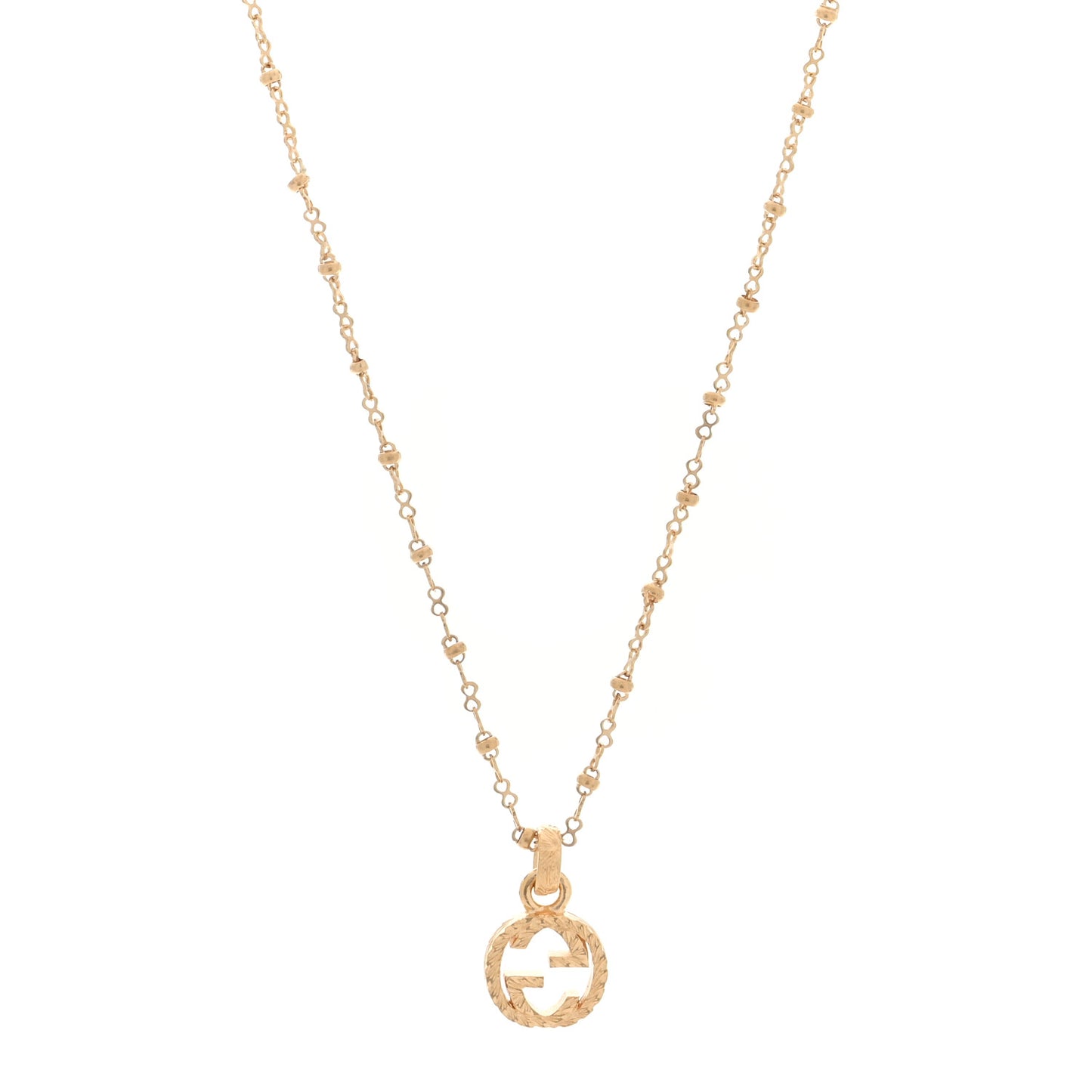 18K Yellow Gold Running GG Pendant Necklace