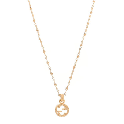 Gucci 18K Yellow Gold Running GG Pendant Necklace 1 of 5